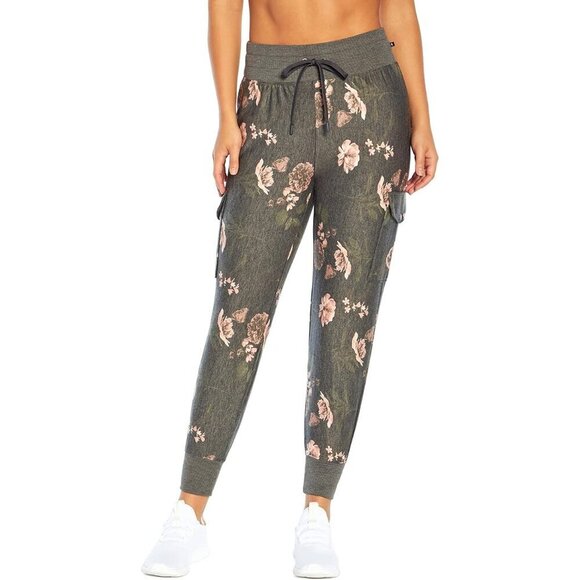 Marika Floral-Print Cargo Joggers, size L, NWT - Picture 1 of 5